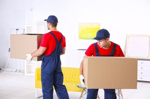 Moving van and packed boxes for removals and storage in Hernehill