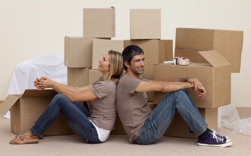A local Hernehill moving service transporting household boxes