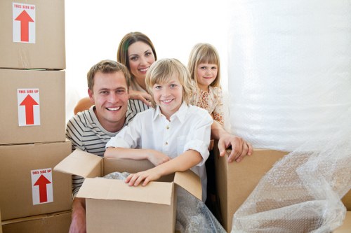 Furniture and boxes prepared for short-term storage in Hernehill
